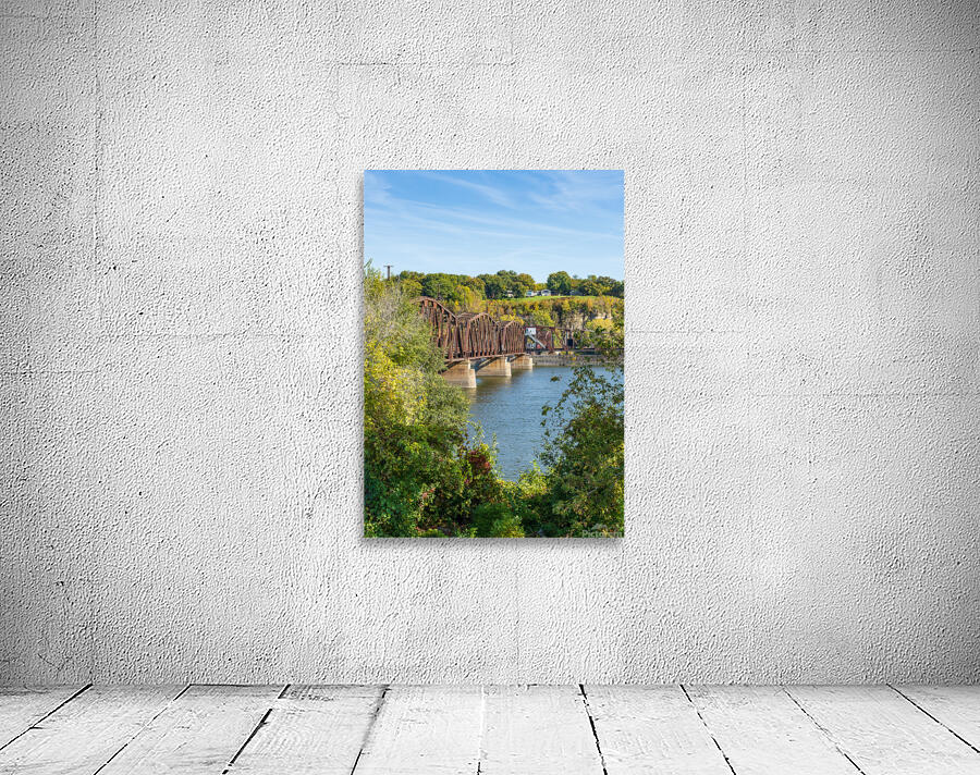 Historic rail bridge between Dubuque Iowa and East Dubuque Wall Preview