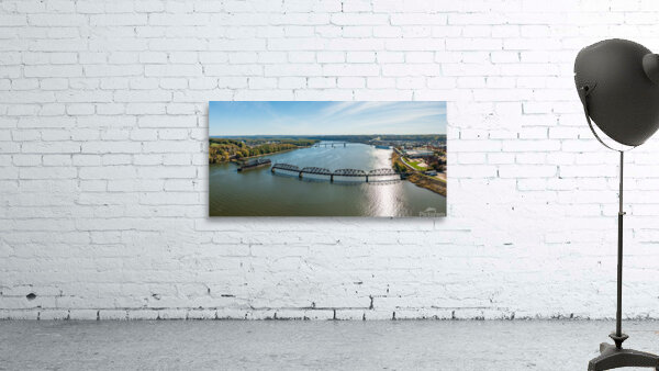 Historic rail bridge between Dubuque Iowa and East Dubuque Wall Preview