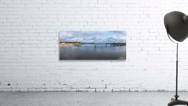 Modern suspension bridge from Burlington Iowa to Illinois Wall Preview