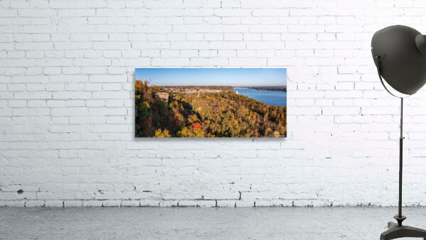 Lovers Leap overlook in Hannibal Missouri with townscape Wall Preview