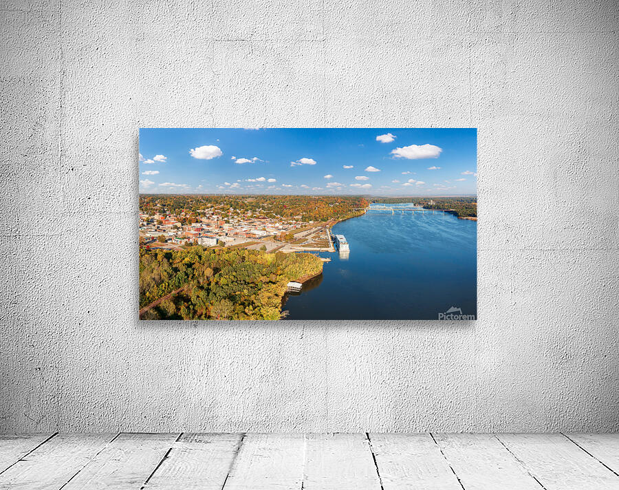 Townscape of Hannibal in Missouri from Lovers Leap overlook Wall Preview