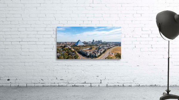 City skyline of Memphis in Tennessee with low water Wall Preview