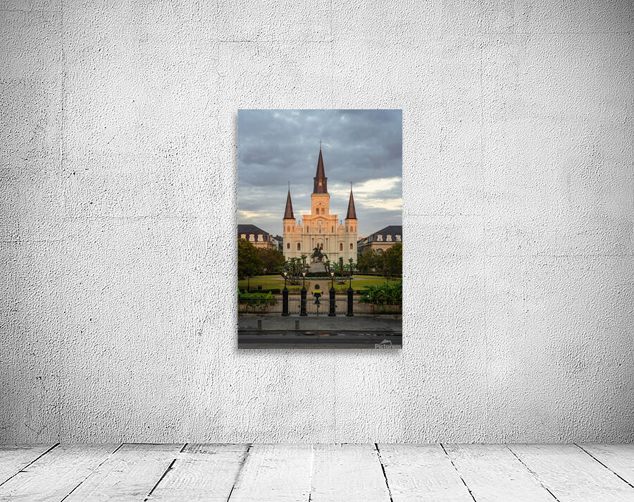 Sunrise on Cathedral Basilica of Saint Louis in New Orleans LA Wall Preview