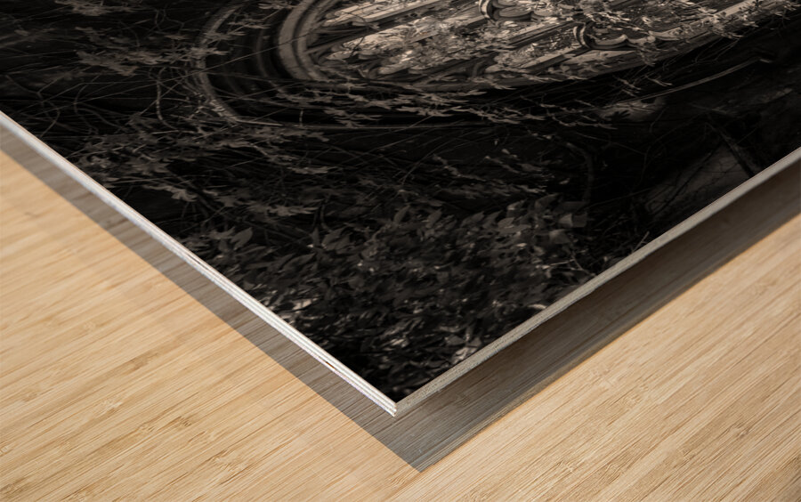 Creeping plants over the empty windows of St Dunstan church Impression sur bois