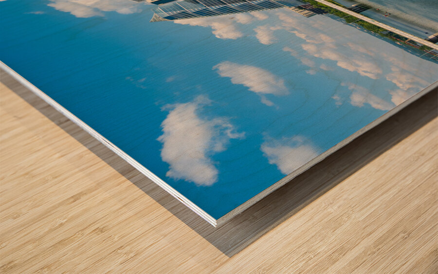 Office Towers View - Austin cityscape across Lady Bird Lake Wood print