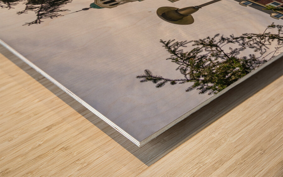 Facade of iconic Stuyvesant Hall at Ohio Wesleyan University Wood print