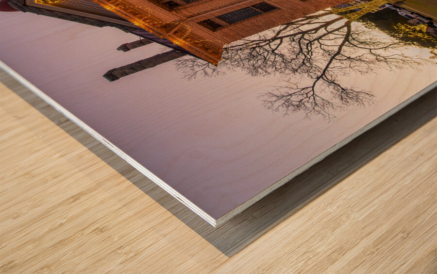 Christmas lights spectacular around courthouse in Johnson City  Wood print