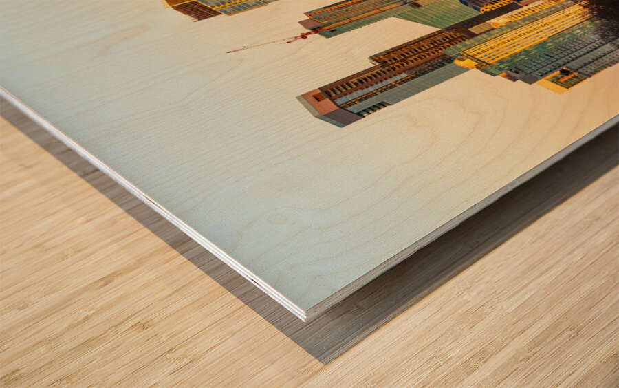 Cityscape of downtown Austin from the west in Zilker park 2025 Wood print