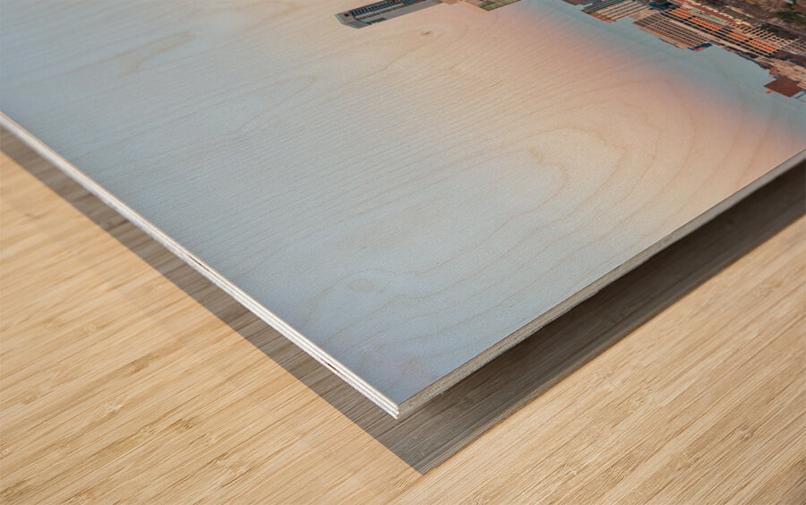 Cityscape of downtown Austin from the west in Zilker park 2025 Wood print