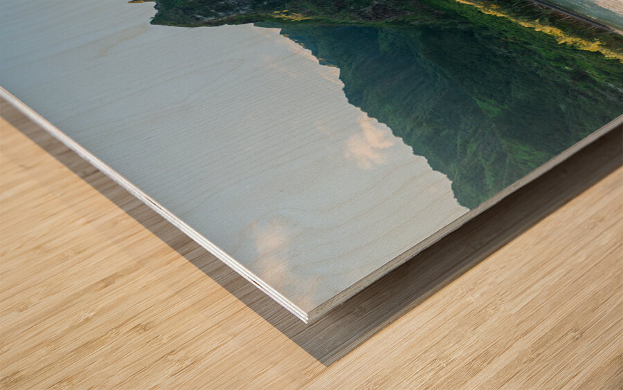 View along Haena beach towards Kee Beach and Na Pali coastline Wood print