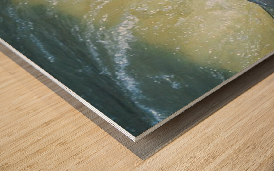 Frozen motion of raging water flowing over Valley Falls Wood print