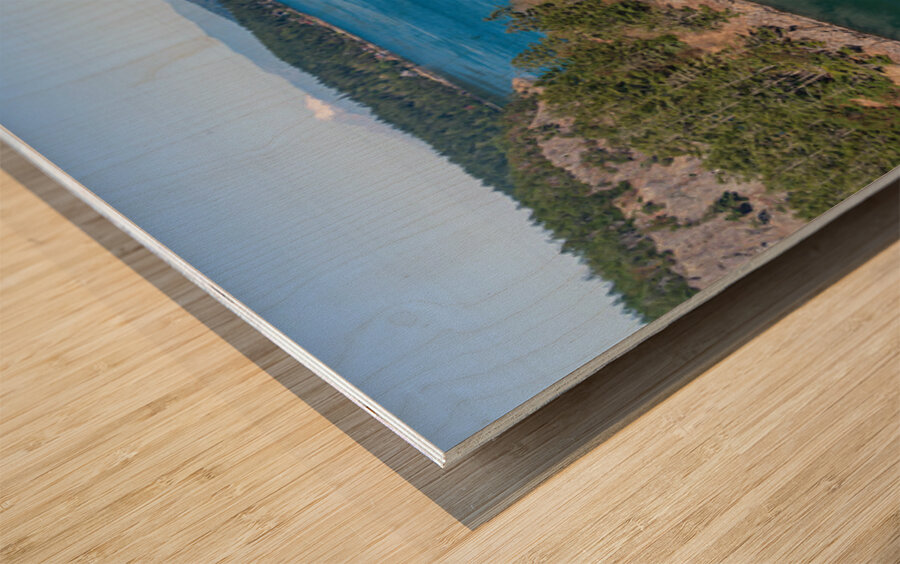 Turbulent water of Deception Pass in the Whidbey Island state pa Wood print