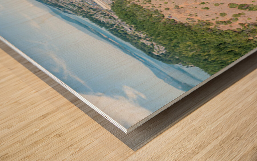 Aerial view of Anacortes on Fidalgo Island in Washington State Impression sur bois