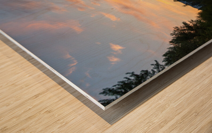 Sunrise over Wenatchee River in Leavenworth Washington State Wood print