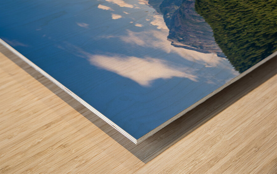 Overlook of Diablo Lake in North Cascades from Thunder Knob trai Wood print