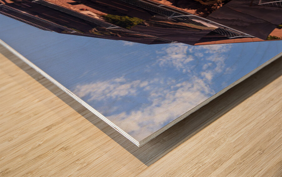 Reflective surface of the Vessel in Hudson Yards Manhattan Wood print