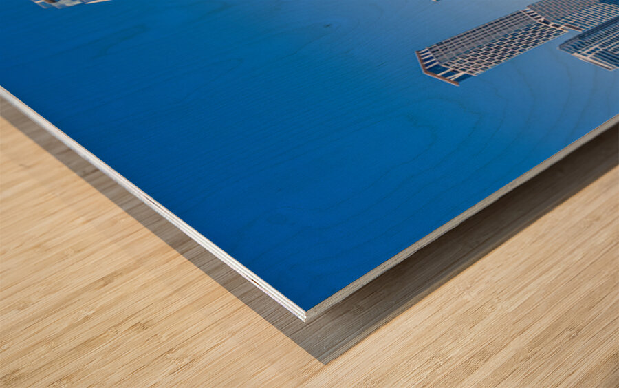 Modern Rainey Street Austin apartments above lake Impression sur bois