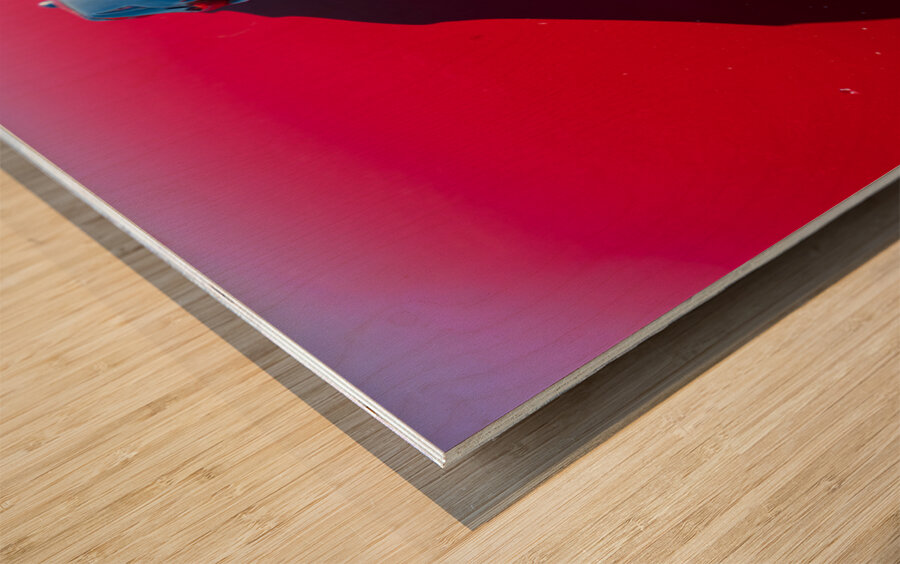 Red Jaguar XJS: Leaper in Sunlight Impression sur bois