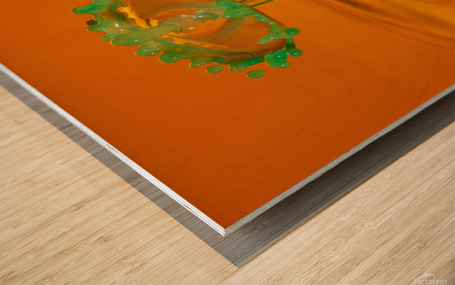 Water droplet collision - crown Wood print