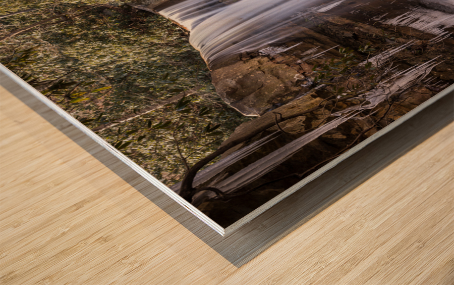 Cucumber Falls in the Ohiopyle State Park in winter Wood print