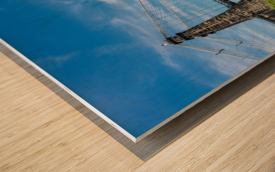 Suspension bridge over the Ohio river in Wheeling Impression sur bois