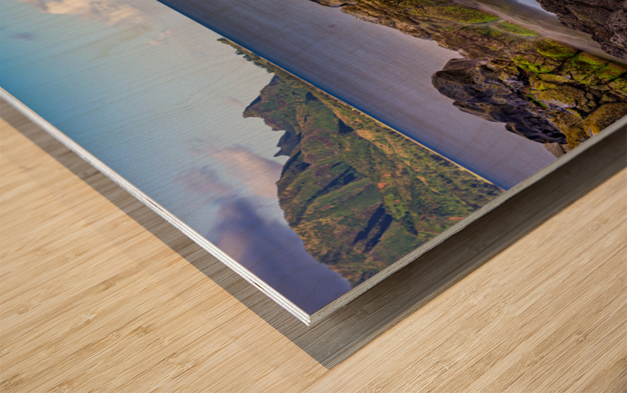 Long exposure image of the pool known as Queens Bath of Kauai Impression sur bois