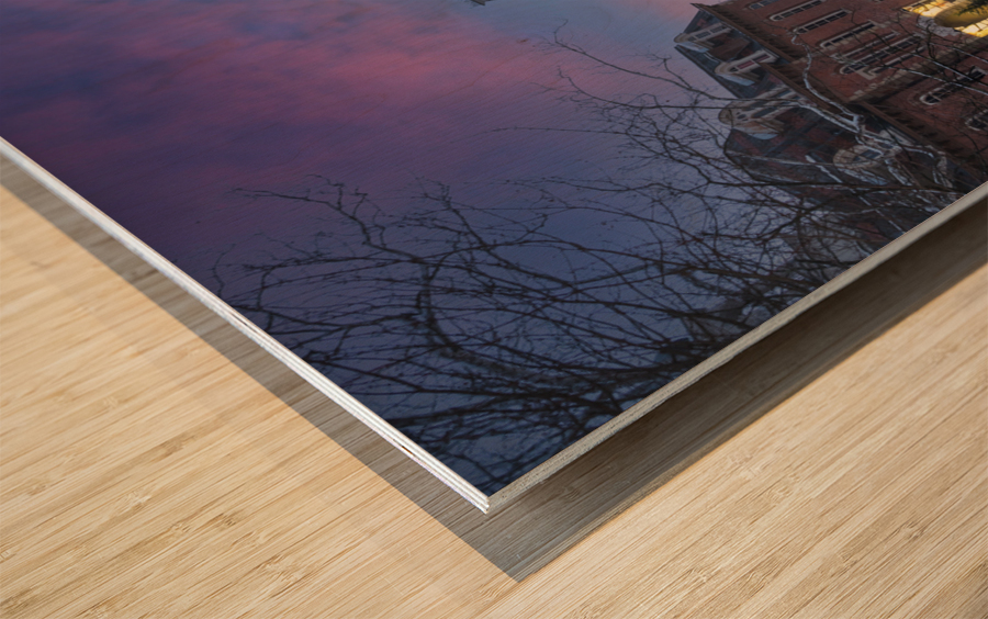 Woodburn Hall at West Virginia University in December Wood print