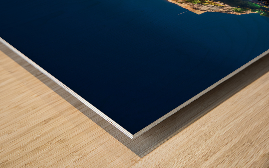 Acropolis hill rises above Athens apartments Wood print