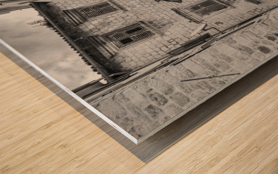 Narrow streets in Kotor in black and white Impression sur bois