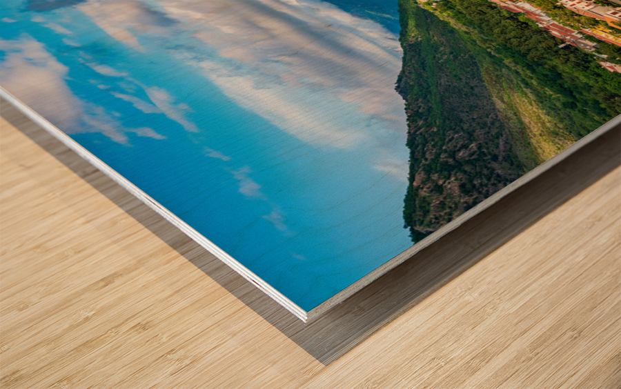 Town of Prcanj on the Bay of Kotor in Montenegro Wood print