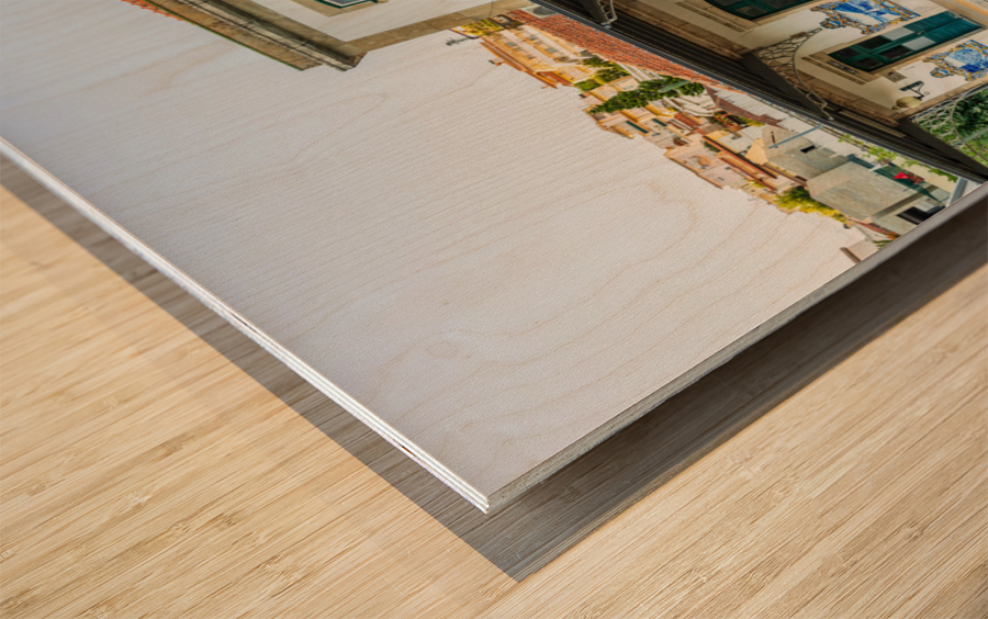 Panorama of Pinhao station in Douro valley Wood print