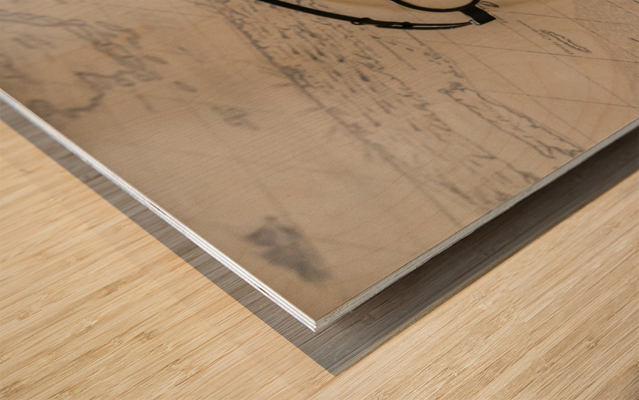 Ancient mariners map of Cuba and Jamaica Wood print