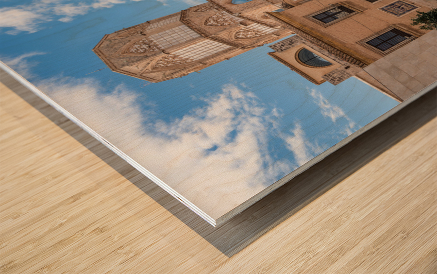 Reflection of Cathedral and Basilica Valencia Impression sur bois