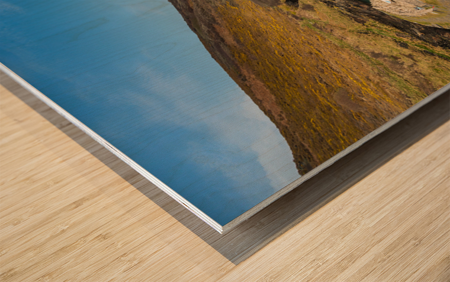 Fishing boats in harbor of Boscastle Cornwall Wood print
