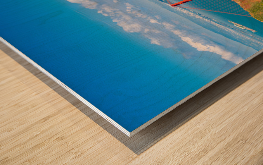 The Golden Gate Bridge and San Francisco Wood print