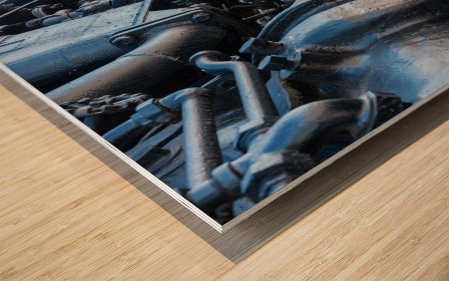 Santa Fe locomotive 5021 at Sacramento Wood print