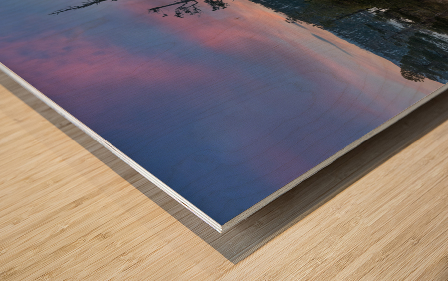 Sunrise over Lower Eagle Falls Lake Tahoe Wood print