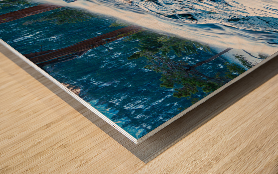 Detail of Lower Eagle Falls Lake Tahoe Wood print