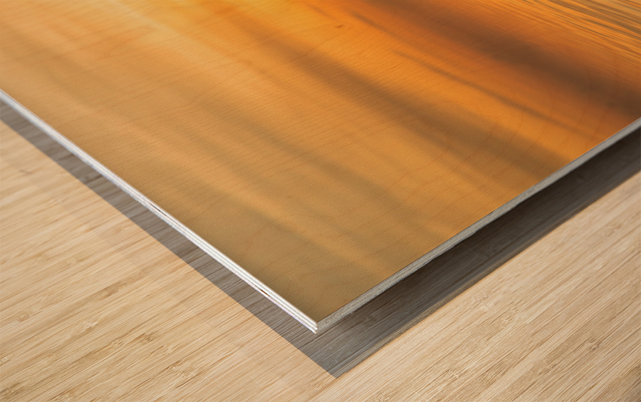 Sunset over calm ocean or sea Wood print