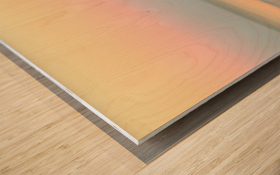 Sunrise over ocean with sideways pan Wood print