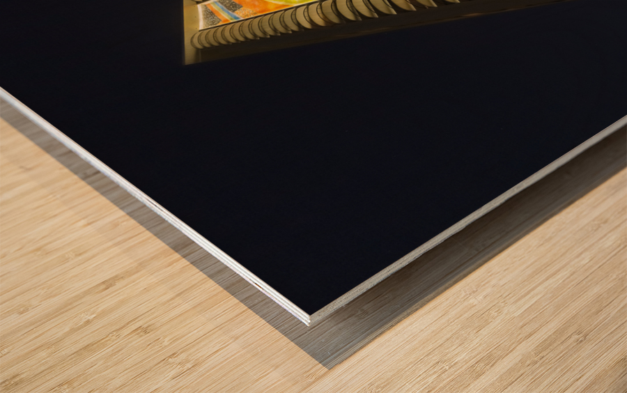 Newly restored tiling mural on Rainbow Tower Wood print