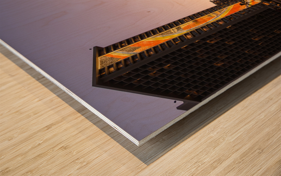 Newly restored tiling mural on Rainbow Tower Wood print