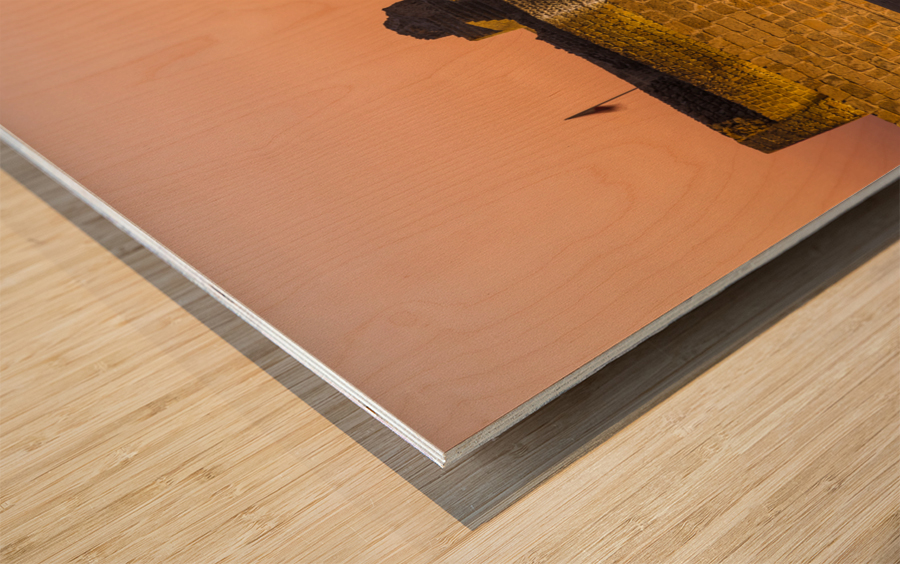 Old Bahrain Fort at Seef at sunset Wood print