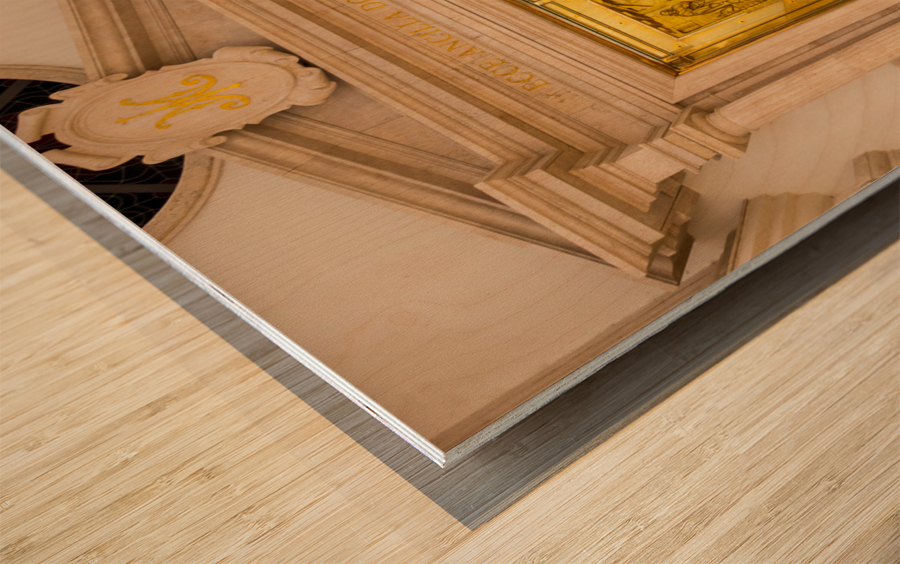 Gold doors Basilica of Mongomo in Equatorial Guinea Wood print