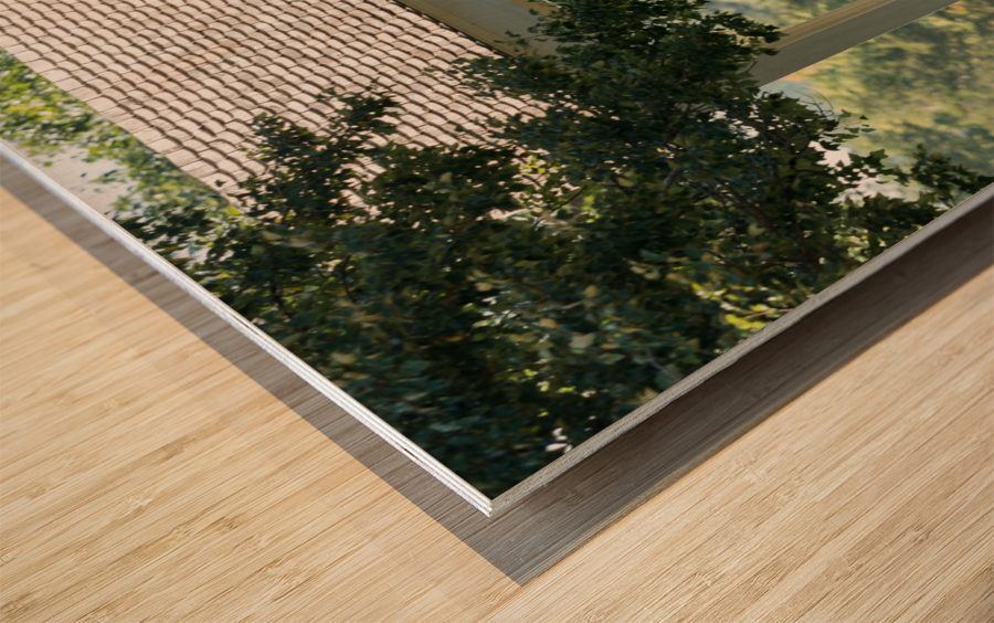 Wooden rocking chair on porch of old house Impression sur bois