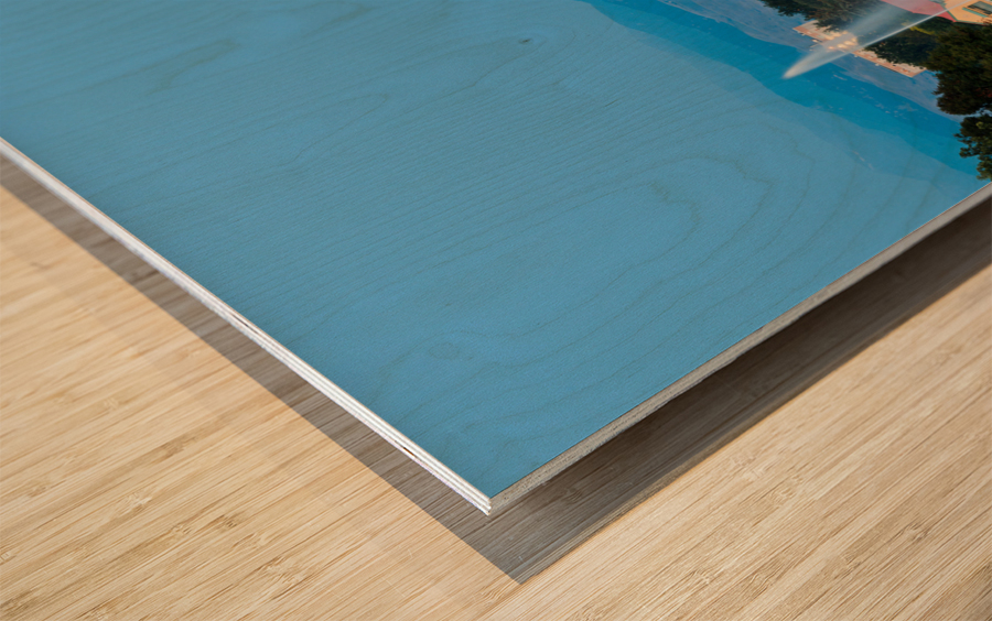 Skyline of Denver at dawn Wood print