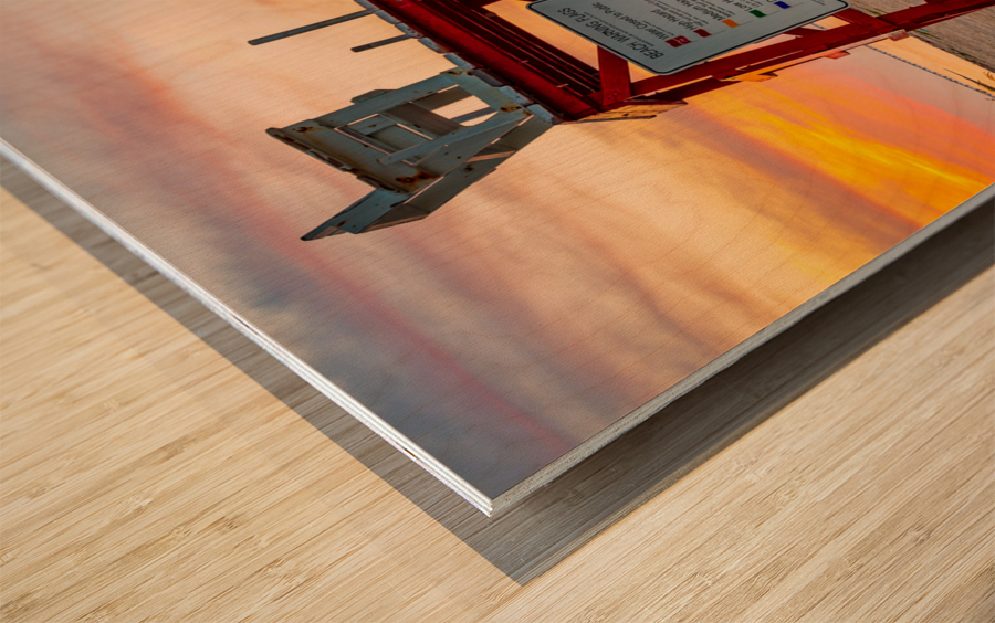 Lifeguard stand in Fort De Soto Florida Impression sur bois