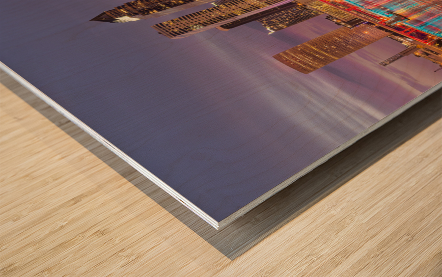 City skyline of Tampa Florida at sunset Wood print