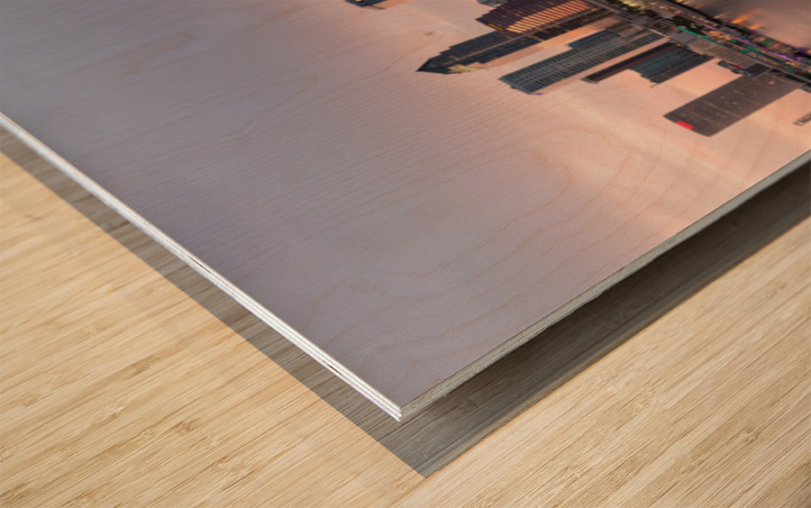 City skyline of Tampa Florida at sunset Wood print