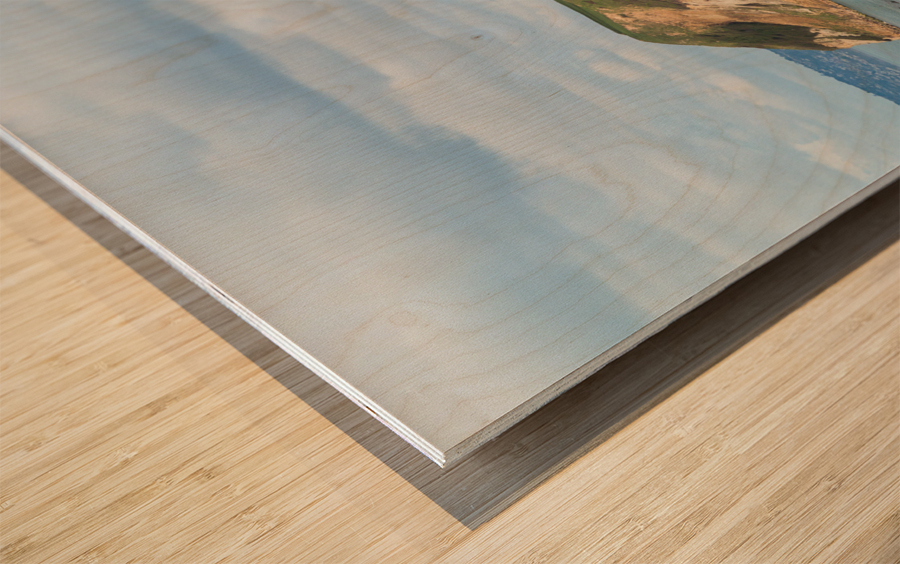 Cottage by cliffs at West Bay Dorset in UK Impression sur bois